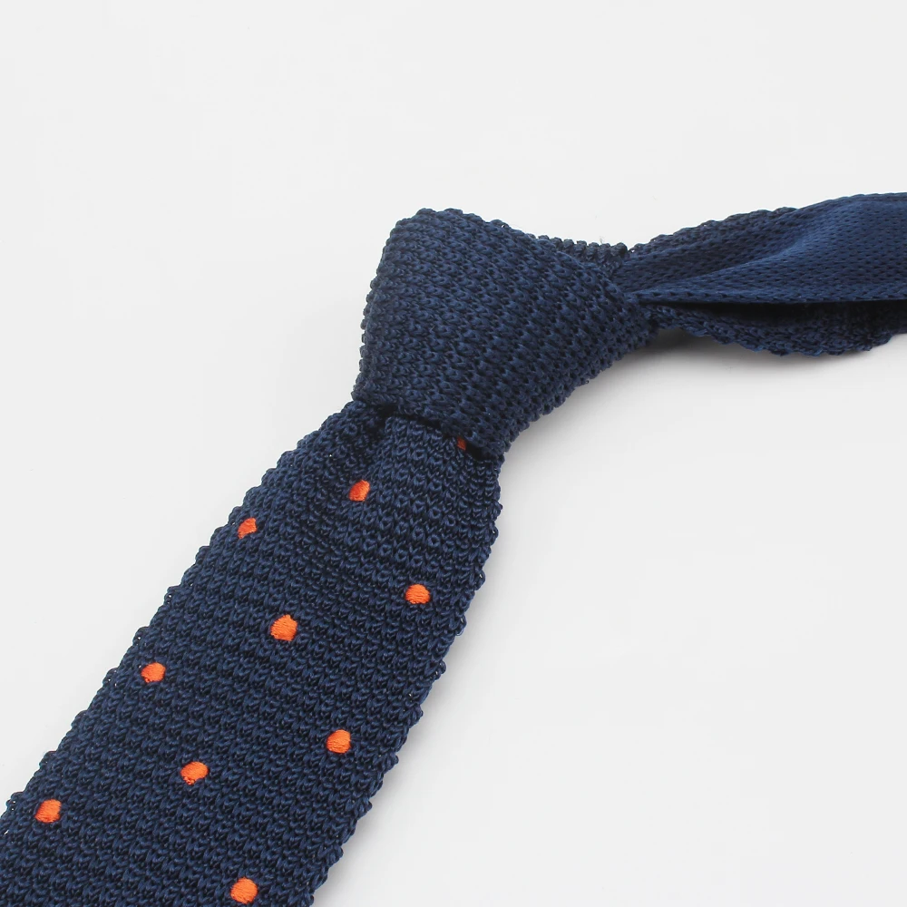 Хит продаж, модные роскошные шелковые мужские вязаные галстуки с квадратными концами и вышивкой в горошек, галстуки для мужчин