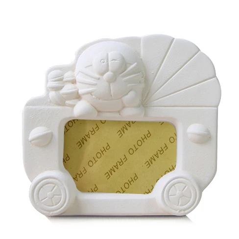 Novelty kids DIY painting ceramic photo frame with 6 acrylic paint 1 brush