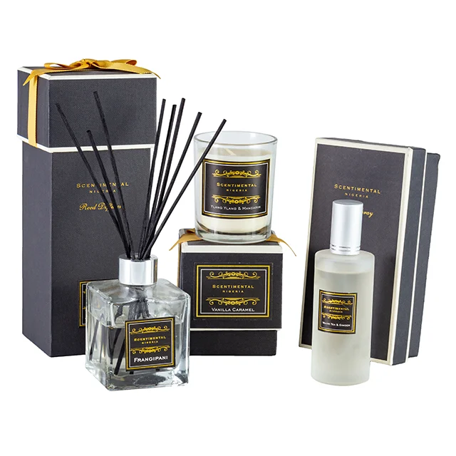 Decorative aroma room spray wholesale home fragrance reed diffuser natural scented candle luxury gift set