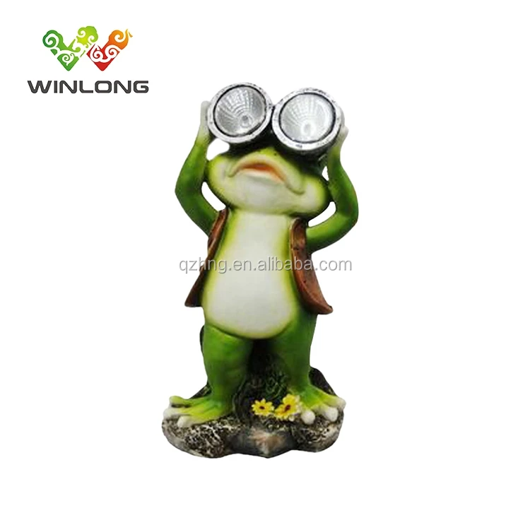 New Garden Resin standing frog statue with solar light eyes for sale