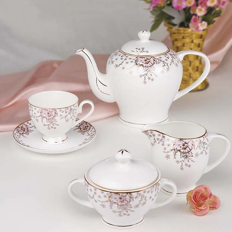 Christmas style Coffee&Tea Sets 15 pcs Bone China tea set Coffee Mug set