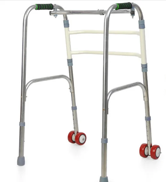 Hospital Equipment Old People Lightweight Standing Frame Aluminum Folding Walking Aid / Walker Frame For Disabled