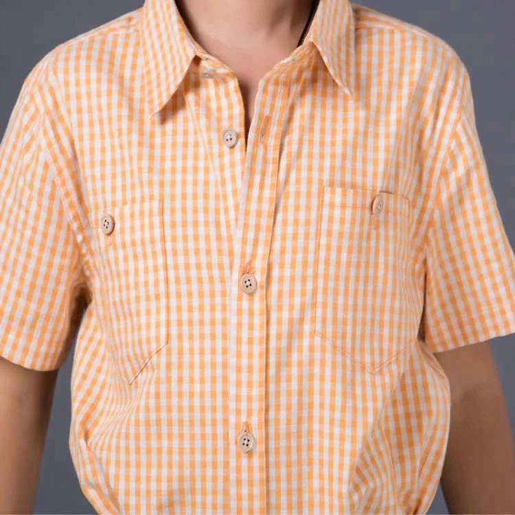
ready to ship boys shirts cheaper price kids boys yarn dyed check woven shirt in stock 