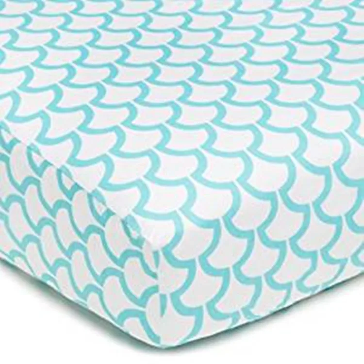 
100%Cotton fitted crib sheet custom design high quality baby sheet 