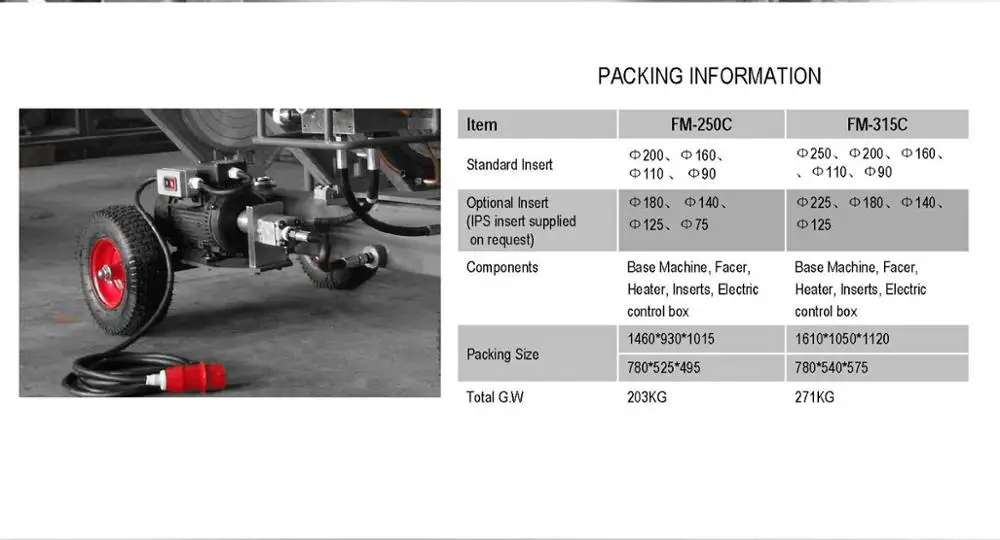 
PE Butt machine Fusion machine FM315C welding pipe and fittings 