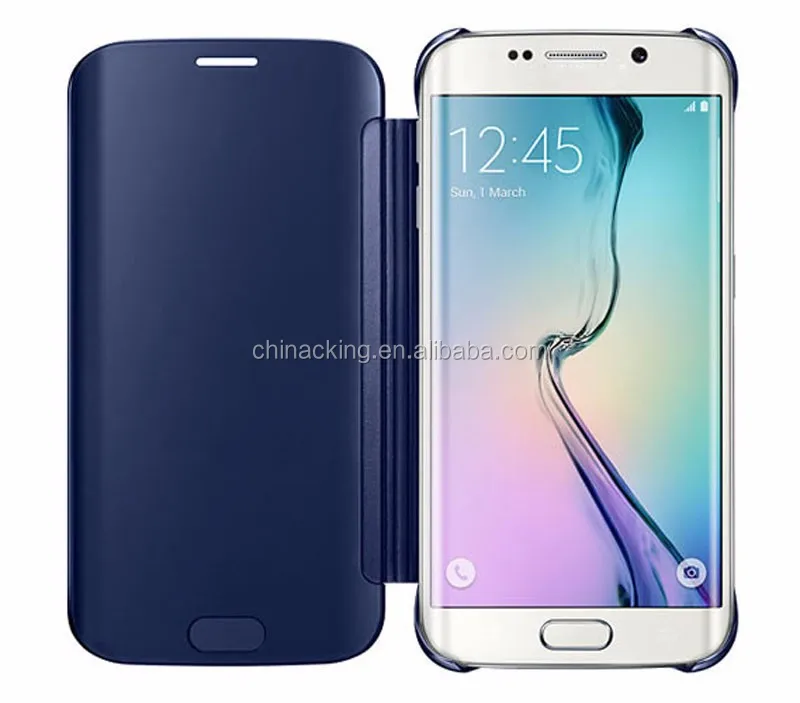 For Samsung Galaxy S6 Clear Case Auto Sleep Wake Mirror Flip Leather Cases