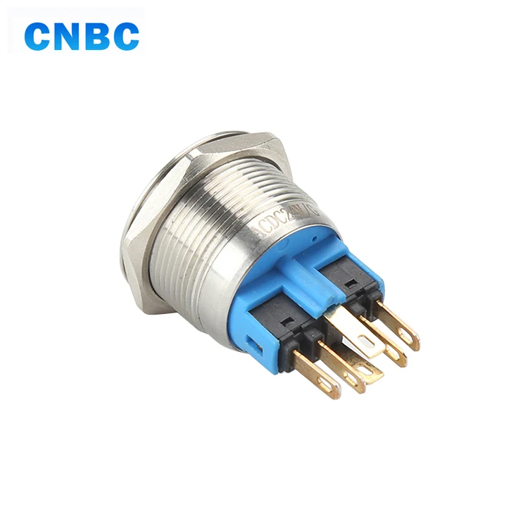 Горячая Распродажа CE водонепроницаемый 22 мм Диаметр 12 В 24 в металлический Мгновенный кнопочный переключатель со светодиодной подсветкой