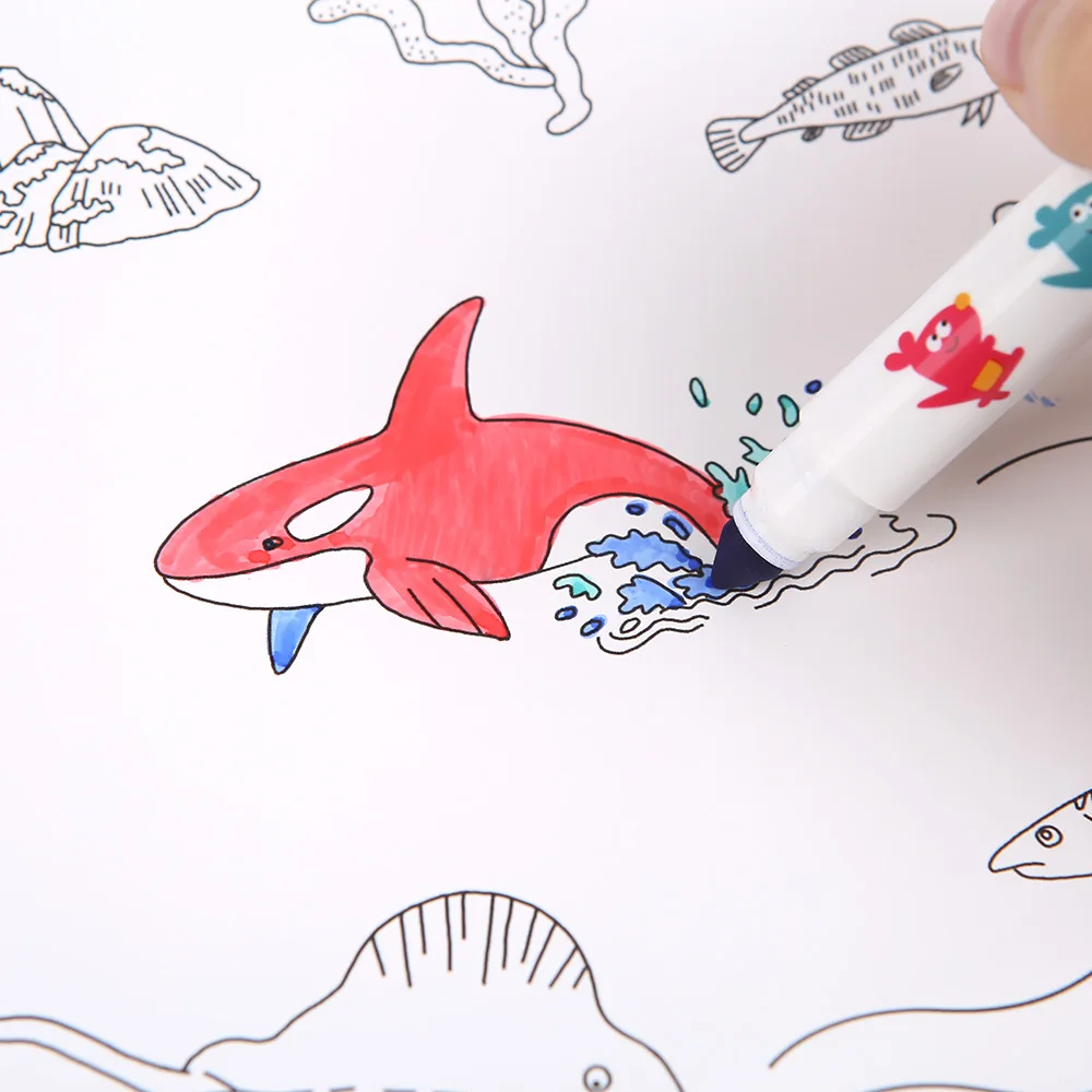 Пользовательская детская печать Детский рисунок дудлинг книга Супер Художник гигантский цветной постер