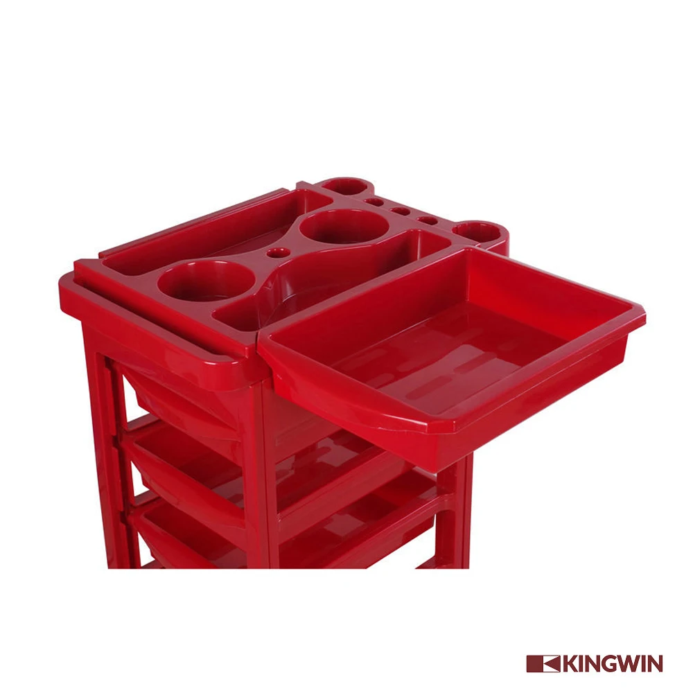 beauty hairdressing Red plastic bestselling cheap rolling Salon Trolley