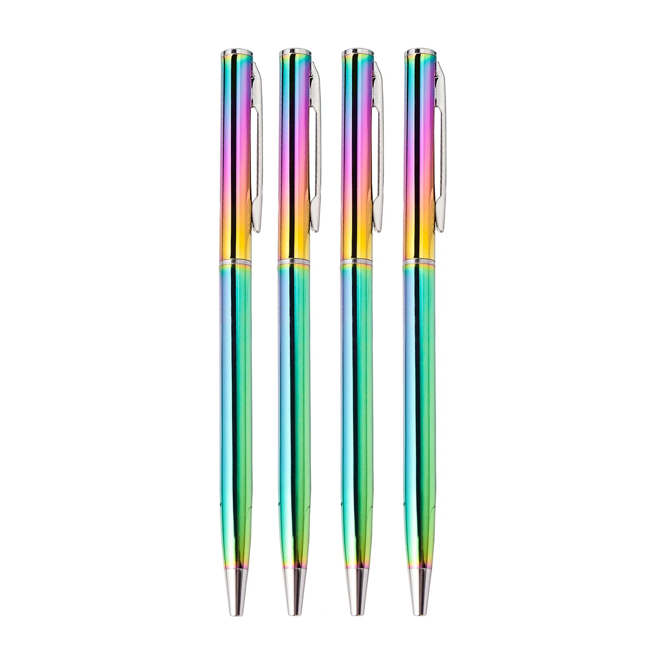 JH Branded Rainbow Color Slim Pen Pocket Metal Twist Ballpoint Pen
