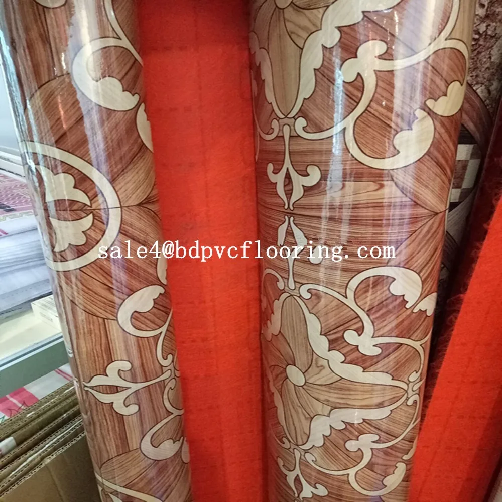 factory price red non woven pvc flooring/China factory of red felt pvc flooring China factory
