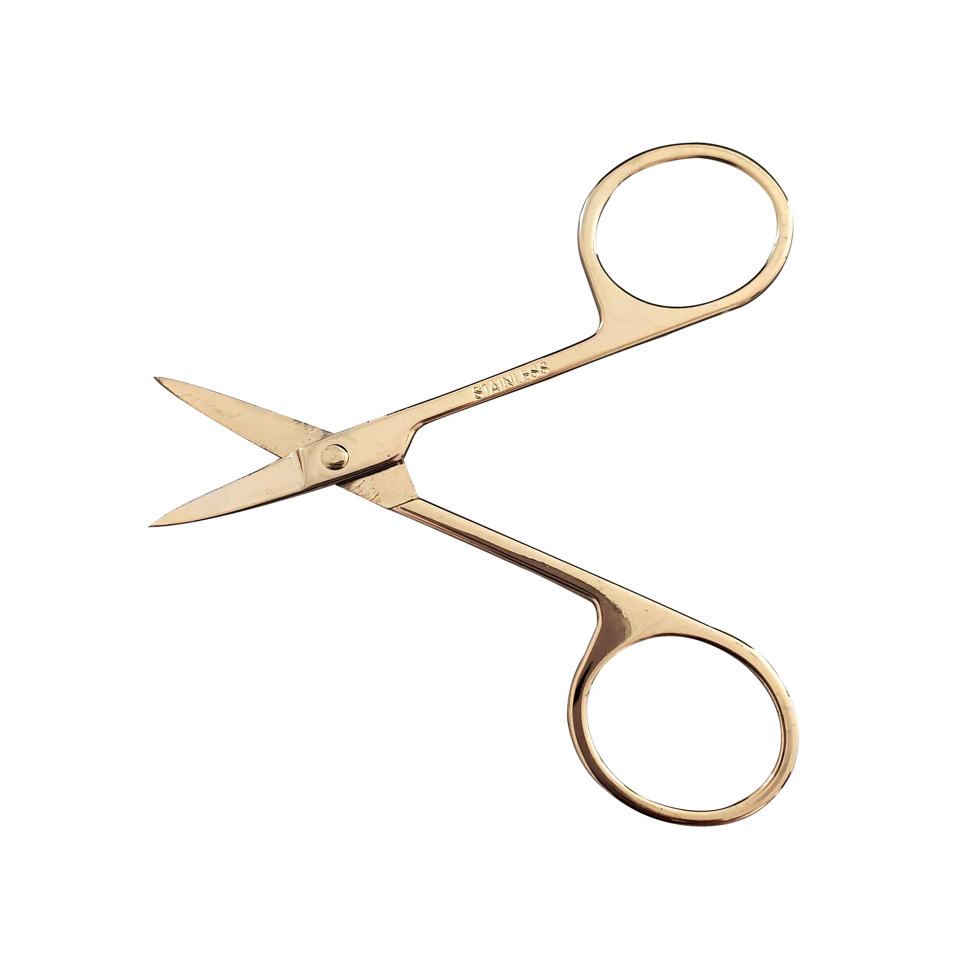 
Wholesale Beauty Personal Makeup Eyebrow Scissors Small Gold Stainless Steel Beauty Scissors 