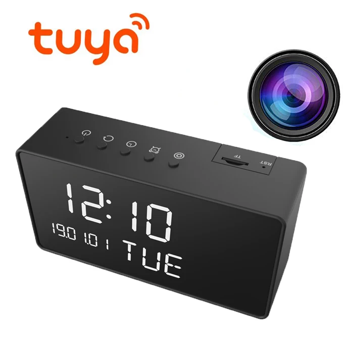
Howell Tuya Smart Life Spy Hidden Camera Clock With Intercom NZ01 1080P Table Office Home Use Wifi Clock Hidden Camera 