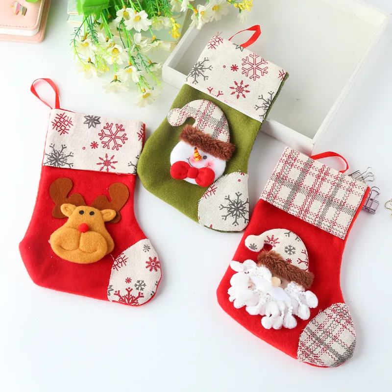 Home Decor Christmas Hanging Pendants Party Supplies Christmas Decor Christmas Tree Accessories Gift Set Candy  Bag Socks