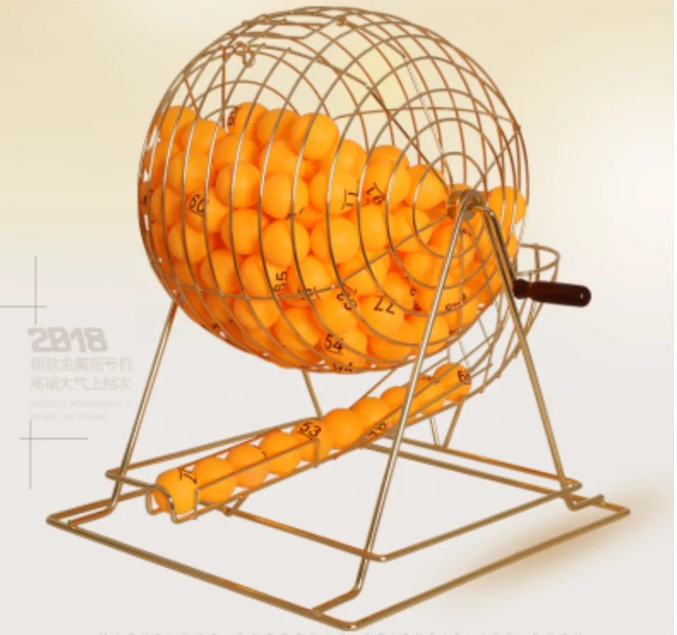 Metal hand lottery machine/metal bingo game set/toy bingo machine