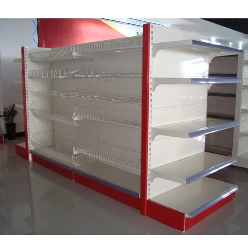 supermarket shop gondola shelving unit with high quality in stores of flat back and different style back