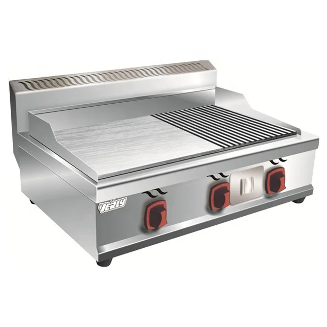 VG-722 Industrial gas griddle , half griddle and half grill