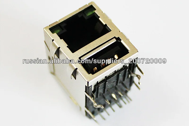 разъем rj-45 разъем со встроенным магнетизм и двумя портами usb