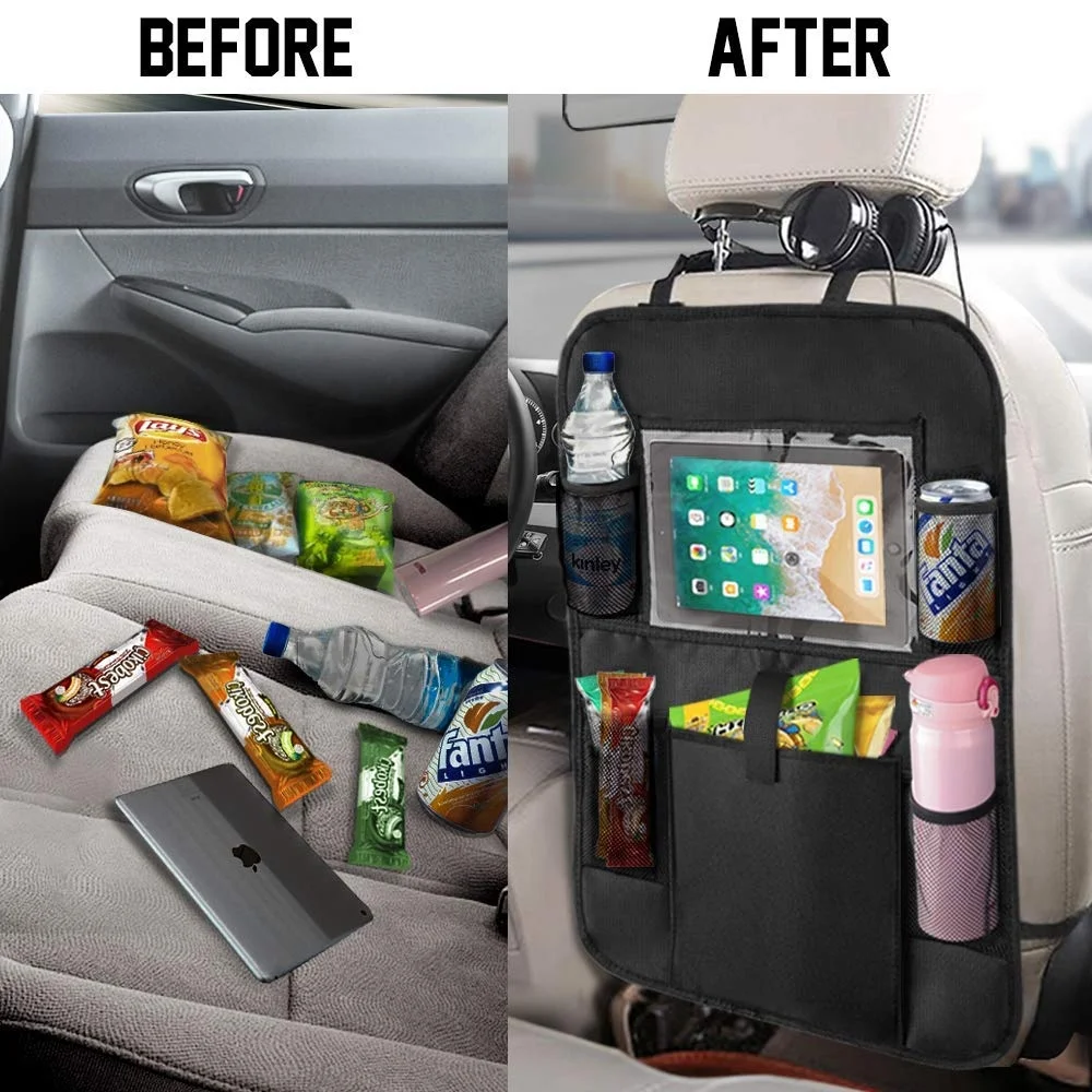Car Travel Accessories Hanging Kids Baby Kick Mat Car Seat Back Protector Organizer