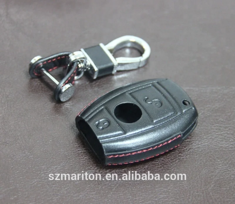 4D Premium genuine car accessory leather car Anti Dust key case for C E S M CLS CLK GLK GL Class With package