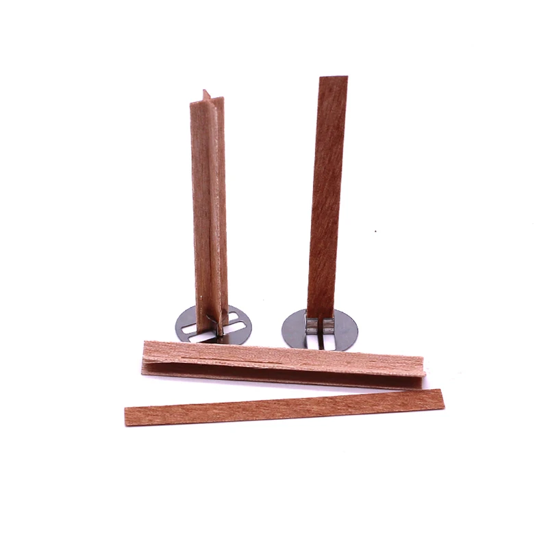 
Slice and cross shaped wooden wicks different sizes available candle wood wick 