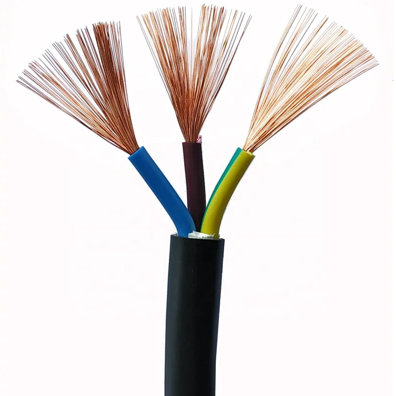 china electrical supplier copper wire 3/4 core royal cord cable PVC insulated 1.5/2.5/4/6mm2 ningbo electric wire prices