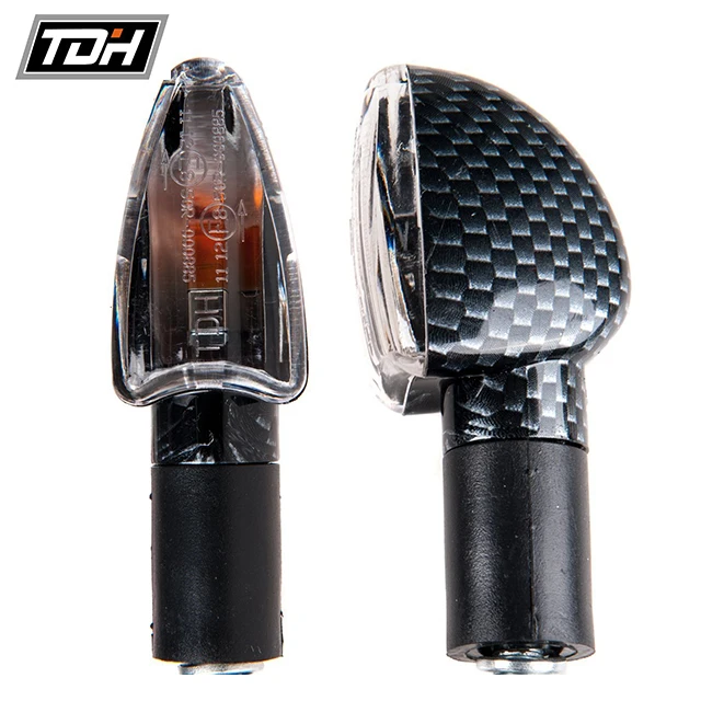 TDH Карбон Универсальный 2 шт. Янтарный лампы мотоциклов поворотники индикаторы шоры огни