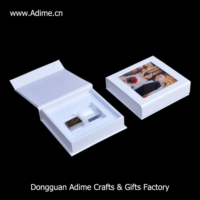 factory custom fabric linen special paper USB Flash drive presentation gift box