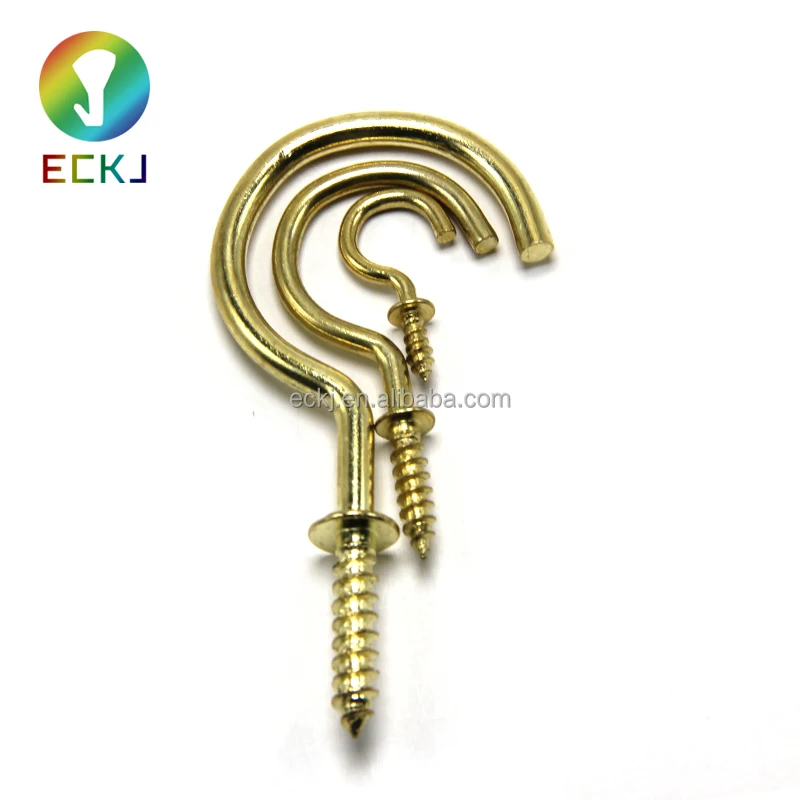 ECKJ WenZhou Factory Direct Price copper screw hooks Brass hook cup screw Cup Hooks