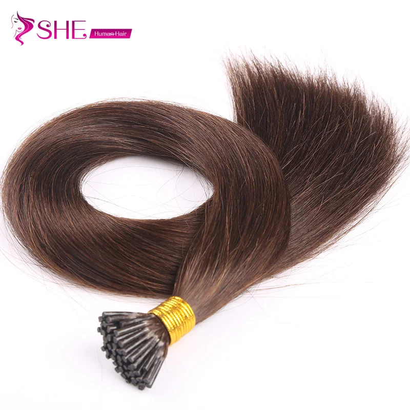 
ISHE Drop Shipping Virgin 100% Unprocessed Super Double Drawn Silky Straight Human I Tip Hair 