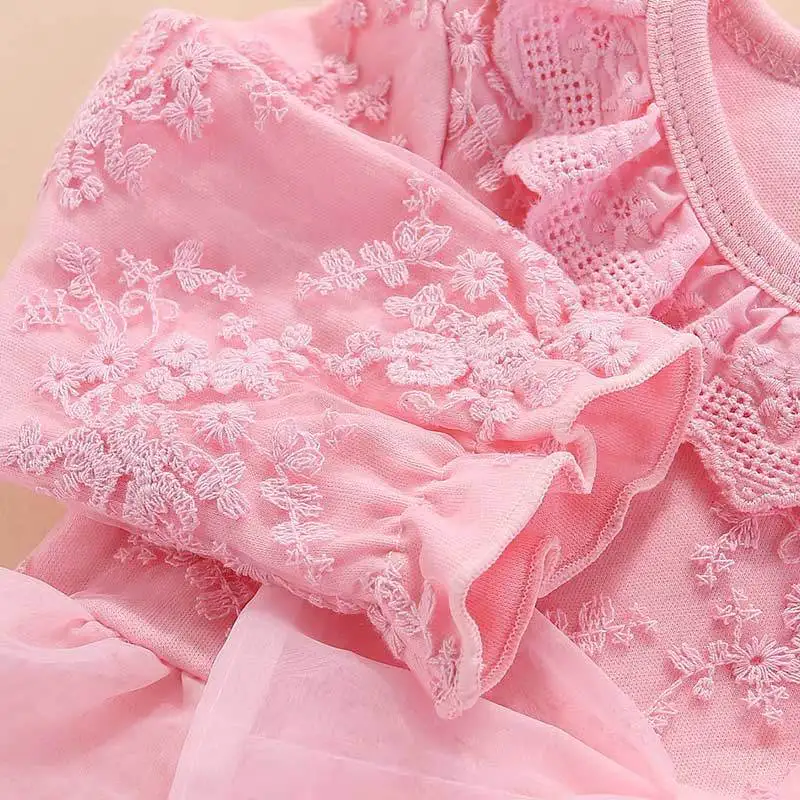 Top Leader Summer New Born Baby Girls Cotton Infant Dress Kids Party Birthday Outfits 0-1years Lace Baby Dress