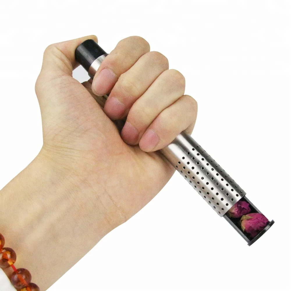 New Products Coffee Teapot Tools Stainless Steel Pipe Design Mesh Stick Loose Leaf Herbal Filter Strainer Tea Infuser