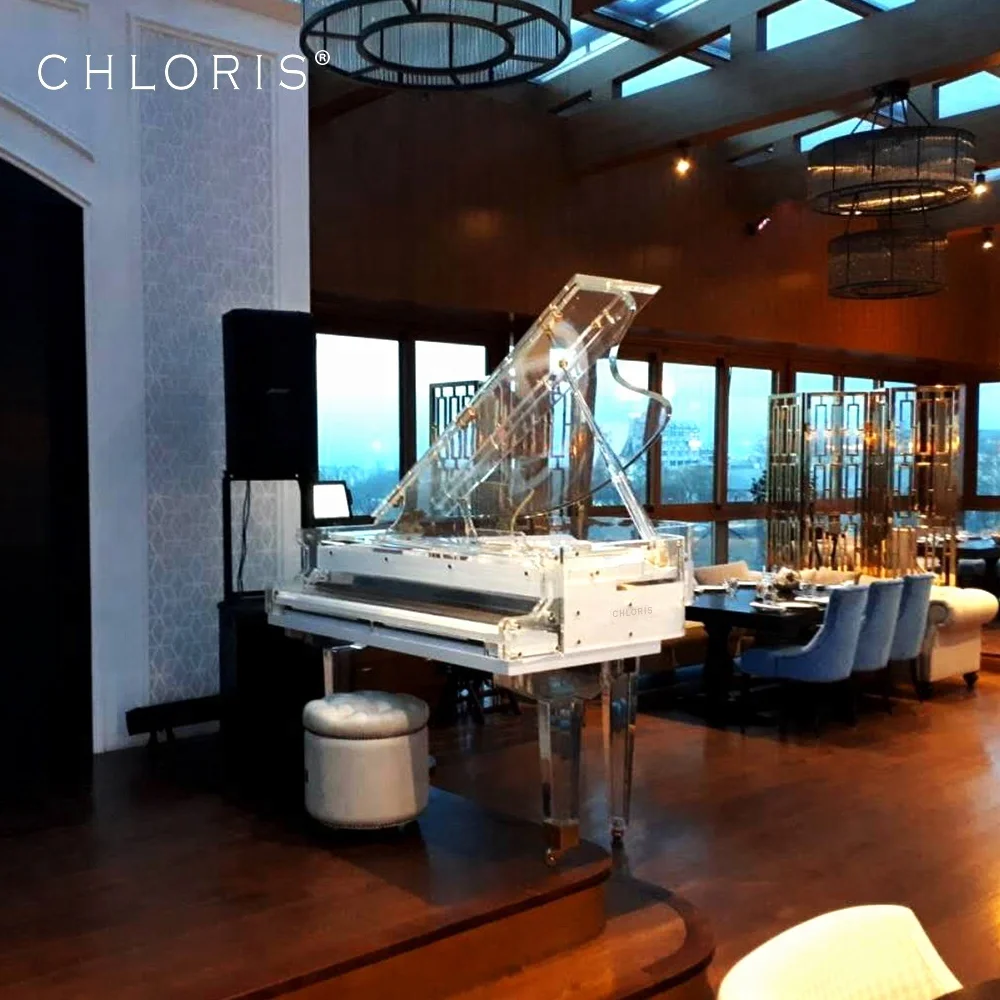 Music instrument Luxury Hotel Acrylic Grand Piano bar price Chloris 168 with Pianodisc IQ player system