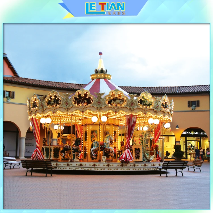 Amusement Park Equipment 24 seats merry go round 12 seats Carousel Horses Ride for sale