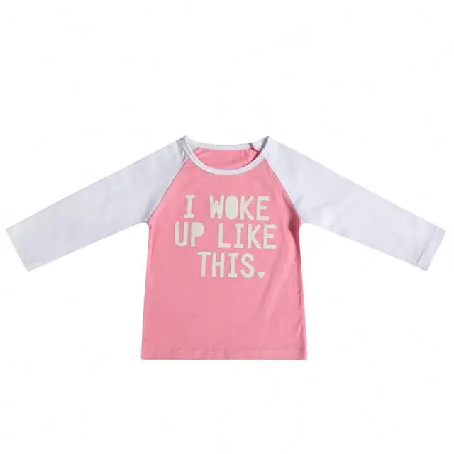 
2018 Hot Selling New Designs Autumn Baby Girl Long Sleeve Cartoon Letter Printed Shirts 
