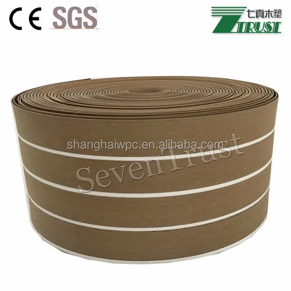 sanding pvc soft flooring for boat with black stripe