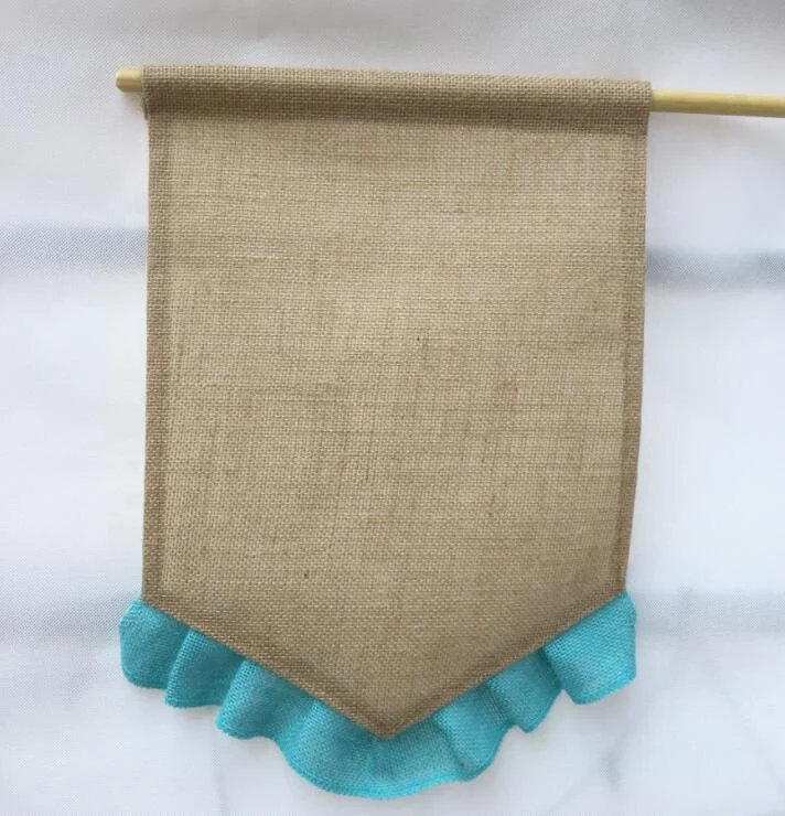 
Large size Christmas wedding party decoration guide flag DIY linen Burlap garden flag banner 