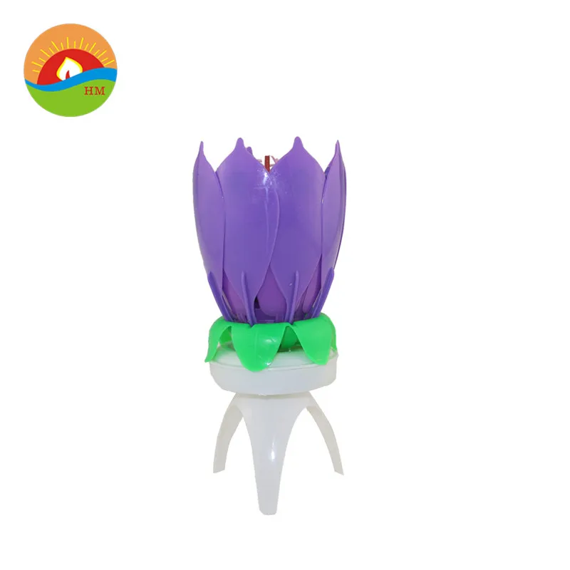 lotus flower music fireworks birthday cake candle with high quality and cheapest Price