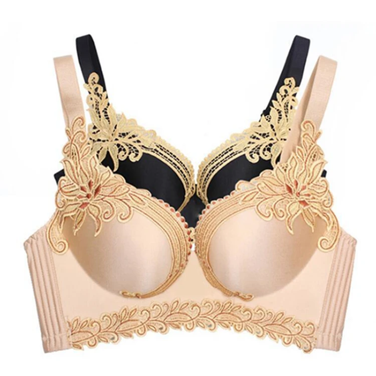 Guangzhou women all sizes reggiseno hipster plunge fancy lace embroidery bra stocklots sexy push up underwear bras