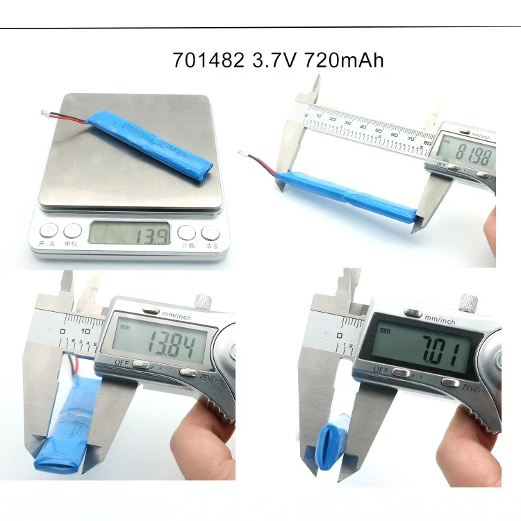 Глубокий цикл перезаряжаемый 701482 720mAh 3,7 V литий-полимерный аккумулятор для очков виртуальной реальности