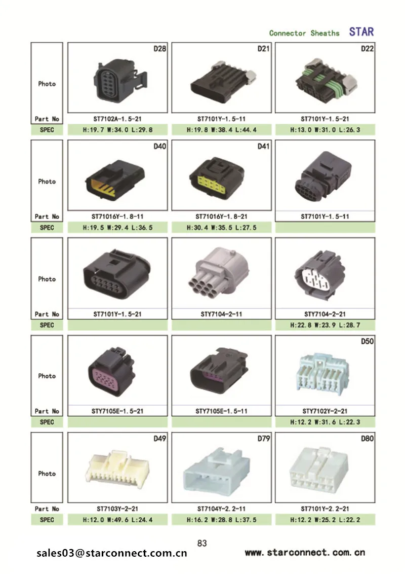 1 2 3 4 5 6 Pin Tyco Electronics Amp Automotive Connectors Adapter for Car 282080-1