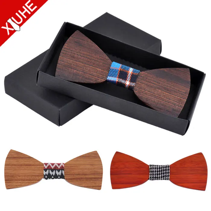 Custom mens handmade bow tie wedding wooden bowtie