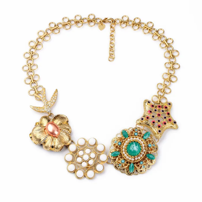 NK268 Top quality Fashion women necklaces Resin statement necklaces Gold choker necklaces