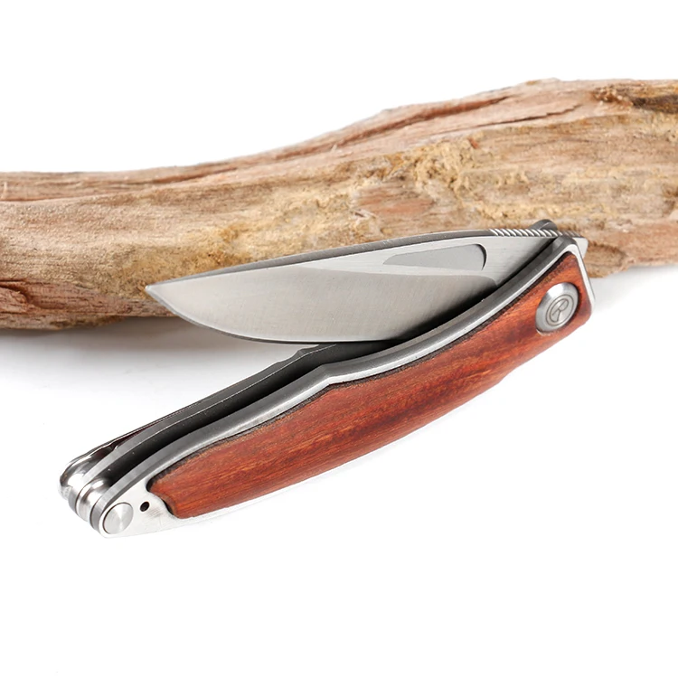 
7CR13MOV stainless steel small folding pocket knife knife china EDC gift knife with wooden handle 