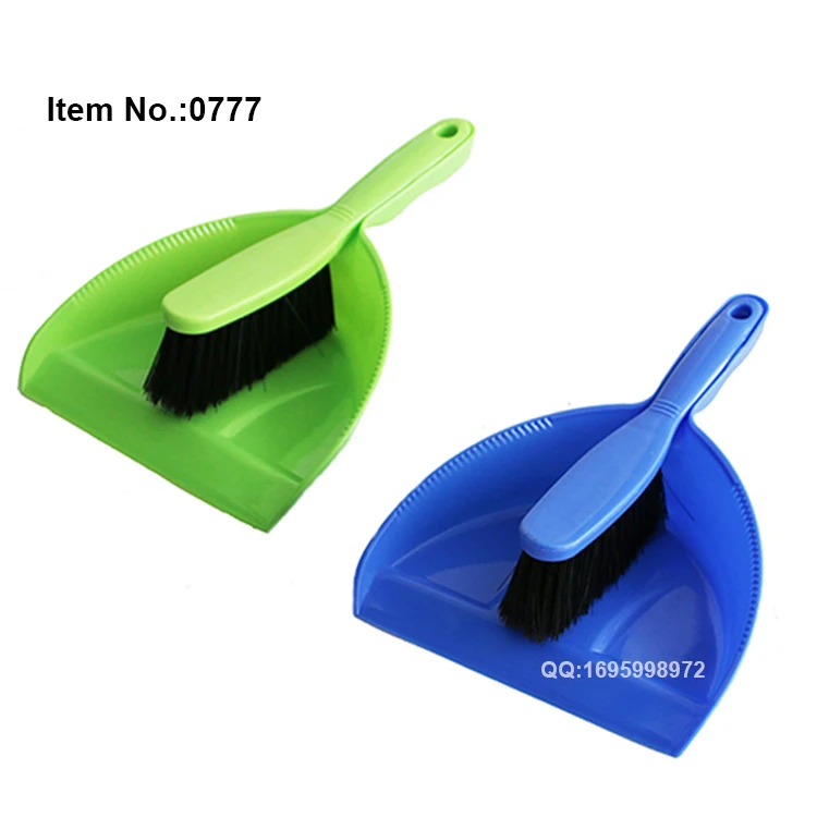 HQ0777 home cleaning accessory plastic long handle table dustpan with brush set
