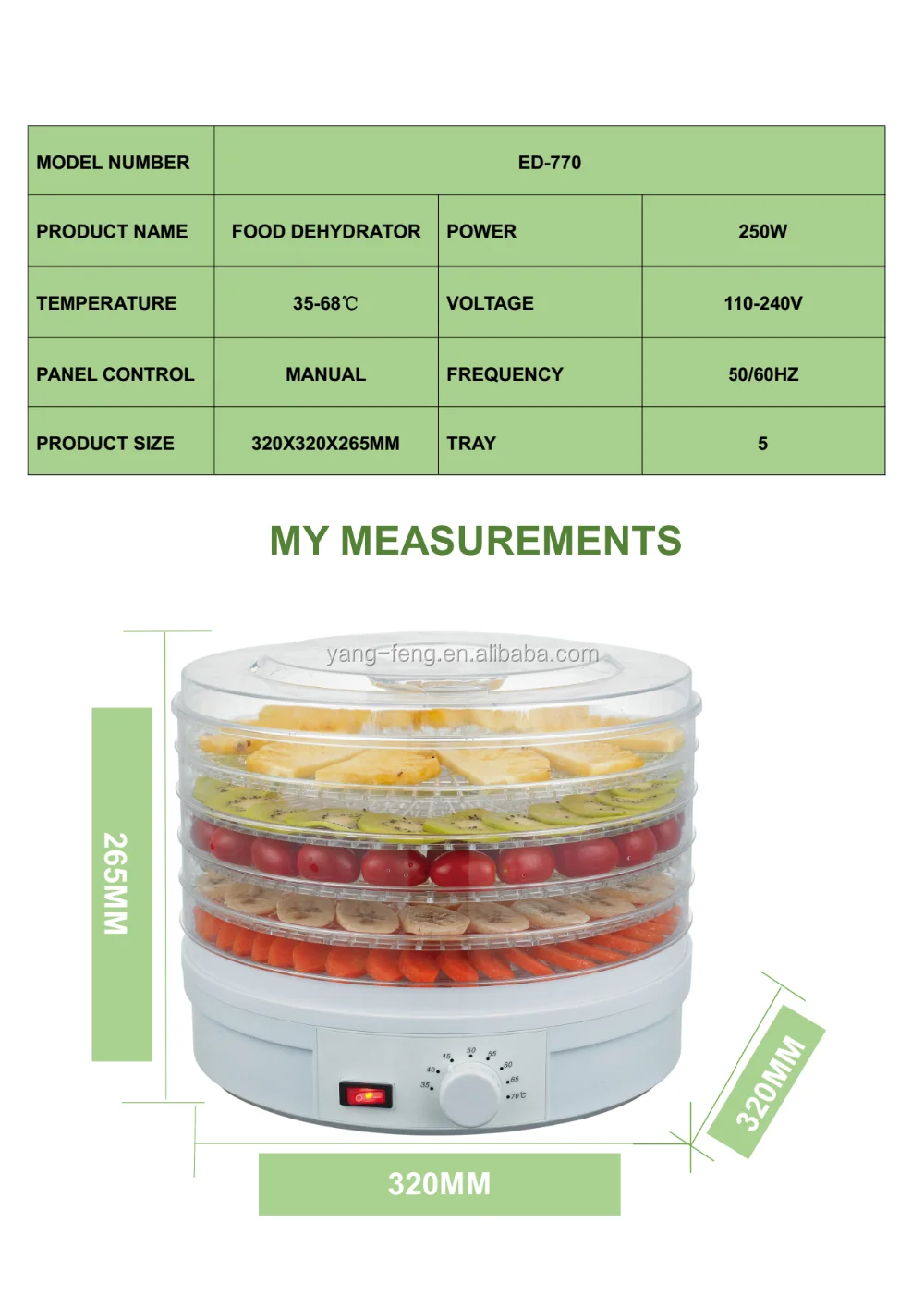 Professional electric durable mini vegetable  fruit dehydrator dryer