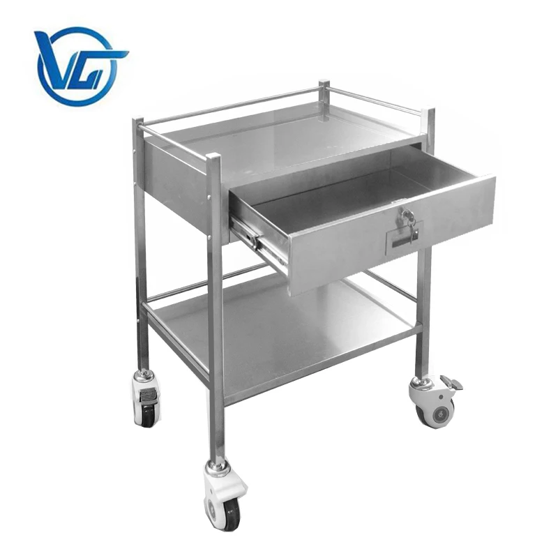 Hospital surgical instrument trolley stainless steel medical health care cart