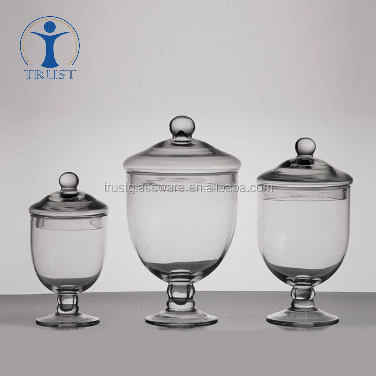 Cheap Price Different Types Factory Direct Supply Clear Round Belly Glass Candy Jars With Lid