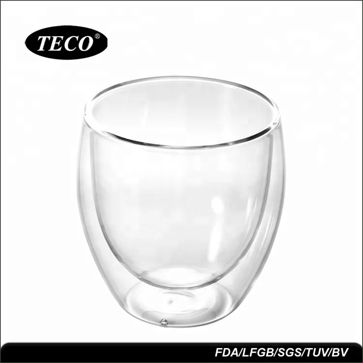 Hot Selling Free Sample Machine Made Double Wall Glass Coffee Cup 80ml