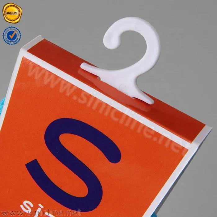 wholes sales Plastic socks hanger /socks hook with printing paper tags